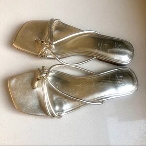 Marc Fisher gold leather slides size 9M